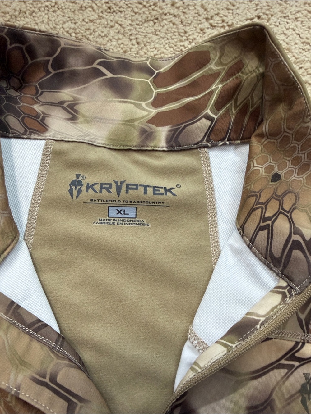 Men's Camo Performance Half-Zip Shirt - Brown/Green - Picture 2 of 2